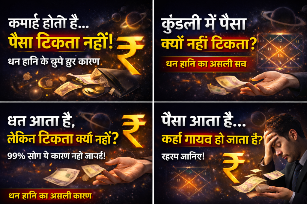 कुंडली में पैसा क्यों नहीं टिकता – धन हानि के ज्योतिषी कारण